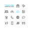 Network and Technology Symbols - thick line design icons set