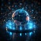 Network universe 3D globe with luminous dots, a digital symphony