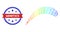 Network Worm Web Mesh Icon with Rainbow Gradient and Unclean Bicolor Genetics Stamp