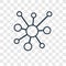 Networking concept vector linear icon isolated on transparent ba