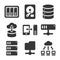 Networking File Share and NAS Server Icons Set. Vector