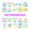 Networking Global Communication Icons Set Vector