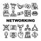 Networking Global Communication Icons Set Vector