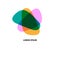 Networking icon with overlap shapes. Abstract modern business icon