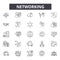 Networking line icons, signs, vector set, linear concept, outline illustration