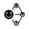 Networking talent black glyph icon