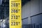 Neu-Ulm, Bavaria, Germany -March, 08, 2022: A petrol price display showing the increasing cost of petrol and diesel, or gasoline i