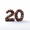 Neue Sachlichkeit Chocolate Doughnut Number 20 On White Background