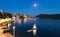 Neum city in the moonlight, Bosnia and Hercegovina popular resort