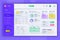 Neumorphic dashboard UI kit. Admin panel vector design template with infographic elements, HUD diagram, info graphics. Website