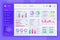 Neumorphic dashboard UI kit. Admin panel vector design template with infographic elements, HUD diagram, info graphics. Website