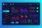 Neumorphic dashboard UI kit. Admin panel vector design template with infographic elements, HUD diagram, info graphics. Website