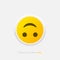 Neumorphic emoji vector icon. Positive inverted smile emoticon in neumorphism style isolated on gray background. Vector