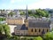 Neumunster Abbey, with stunning landscape of the Grund Lower City of Luxembourg City