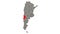 Neuquen blinking red highlighted in map of Argentina