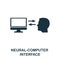 Neural-Computer Interface icon. Premium style design from future technology icons collection. Pixel perfect Neural