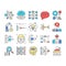 Neural Network And Ai Collection Icons Set Vector .