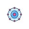 Neural Network Eye vector Image Recognition concept colored icon