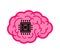 Neuralink Chip in brain. microchip in head Artificial Intelligence. vector illustration