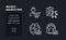 Neuro marketing white linear desktop icons on black