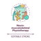 Neuro musculoskeletal physiotherapy concept icon