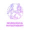 Neuro musculoskeletal physiotherapy gradient purple concept icon