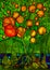 Neurographic green tree of life with oranges and a lot of roots.