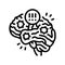 neurological disorders neuroscience neurology line icon vector illustration