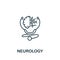 Neurology icon from medical collection. Simple line element Neurology symbol for templates, web design and infographics