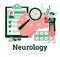 Neurology medical consultation advertising banner cartoon vector illustration.