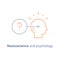 Neurology and psychology, decision making logo, critical mindset, questionnaire