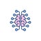 Neuron Connections in Human Brain colored vector icon