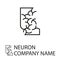 Neuron logo, brain logo - vector illustration.