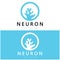 Neuron logo or nerve cell logo design,molecule logo illustration template icon with vector concept