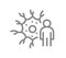 Neuron with man line icon. Human neural tissue, nerve cell symbol