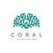 Neuron Nerve Cell or Coral Seaweed logo design inspiration