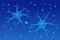 Neurons in the brain. Synapse and Neuron cells sending electrical chemical signals. A neuron or nerve cell .