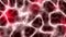 Neurons forming a neural network red