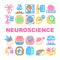 neuroscience brain doctor medical icons set vector