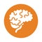 Neuroscience, brain, idea icon. Orange color vector EPS