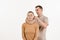 Neurosurgeon puts cervical soft collar or neck brace bandage on young woman to support and immobilize neck or for treat