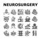 Neurosurgery Medical Treatment Icons Set Vector