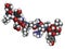 Neurotensin neurotransmitter peptide (Q1E mutated). 3D rendering based on protein data bank entry 2lne