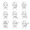 Neurotoxin injection cosmetic procedures linear icons set