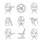 Neurotoxin injection cosmetic procedures linear icons set