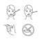 Neurotoxin injection linear icons set