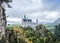The Neuschwanstein castle of Bavarian King Ludvig II in autumn in Bavarian Alps, Germany