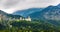 Neuschwanstein castle in clearing clouds