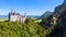 Neuschwanstein castle in mountains, Bavaria, Germany. It is a famous landmark of German Alps