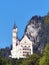 Neuschwanstein Castle with a rock massif in the Alps around Schwangau  near Fussen